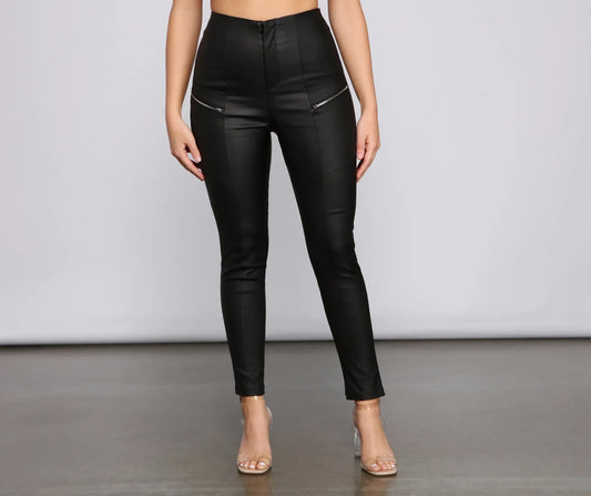 Edgy Vibes Faux Leather Pants