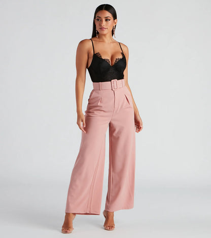 Flip In Reverse Belted Trouser Pants