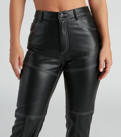 Rock Of Ages Faux Leather Straight-Leg Pants
