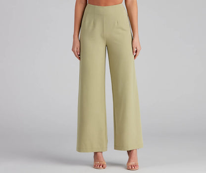 She Means Business Wide-Leg Pants