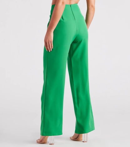 She Means Business Wide-Leg Pants