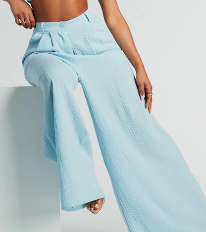 Endless Vacay High Rise Wide-Leg Trouser Pants