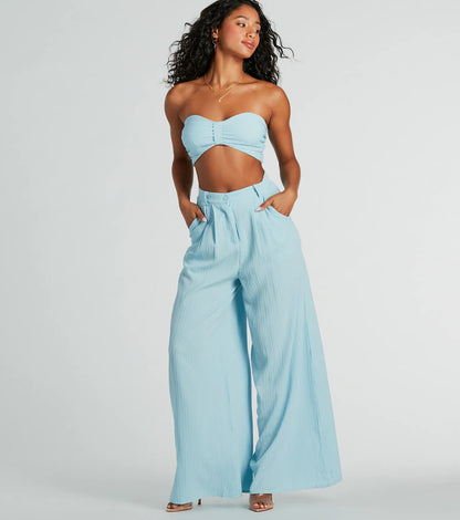 Endless Vacay High Rise Wide-Leg Trouser Pants