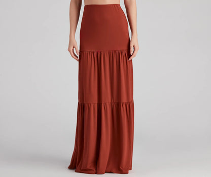 Let's Get Together Tiered Maxi Skirt