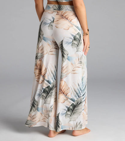 Mornings In Tulum Tropical Wide-Leg Pants