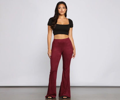 All That Flare Faux Suede Pants