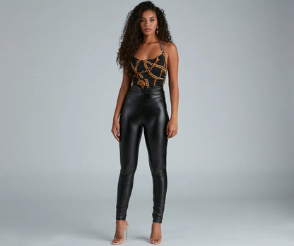 Chic And Dressy Vibes Faux Leather Pants