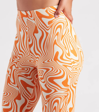 Total Jetsetter Swirl Print Flare Pants