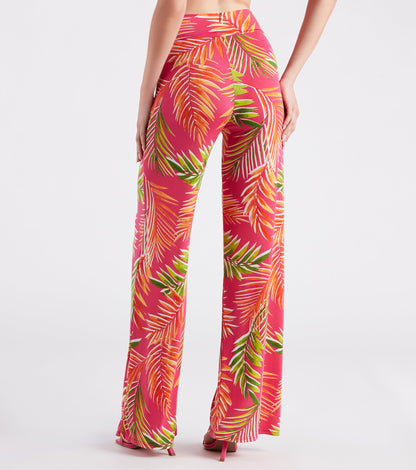 Tropical Destination High Waist Palazzo Pants