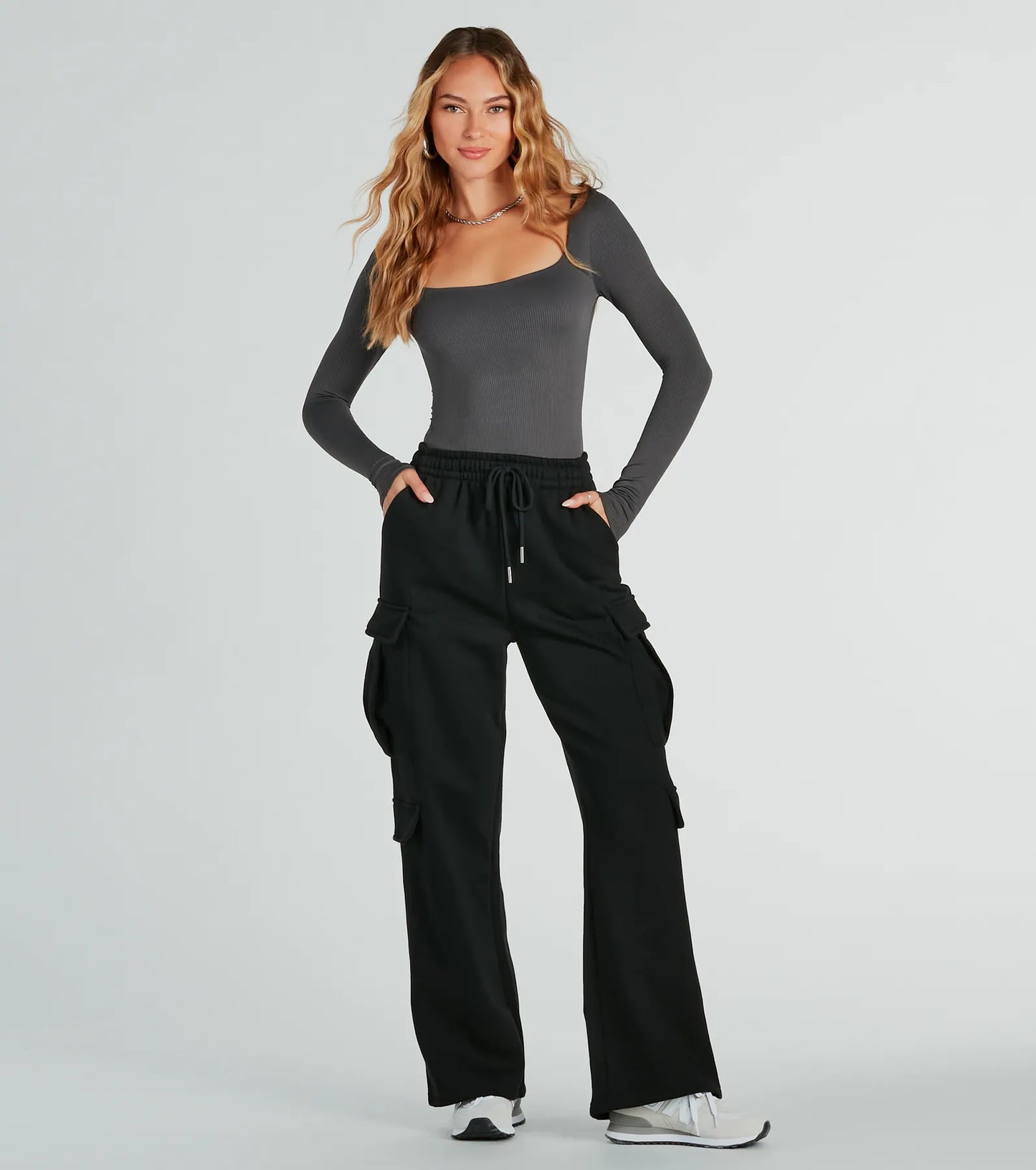Kicking Back Cargo Wide-Leg Sweatpants