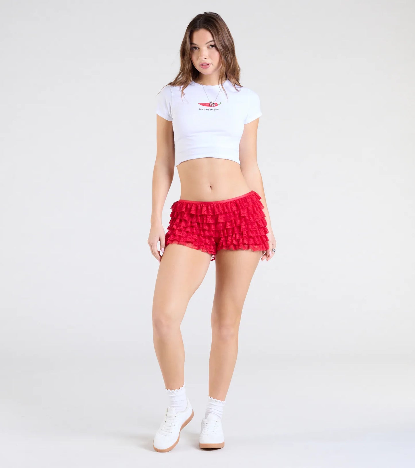 Chic Fairytale Tiered Lace Hot Shorts