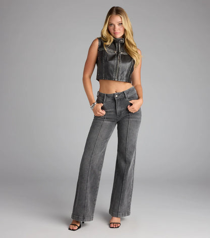 Street Sleek Straight Leg Denim Jeans