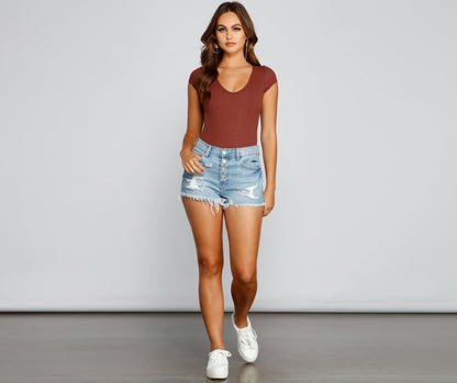 Girl Next Door High Rise Destructed Cutoff Shorts