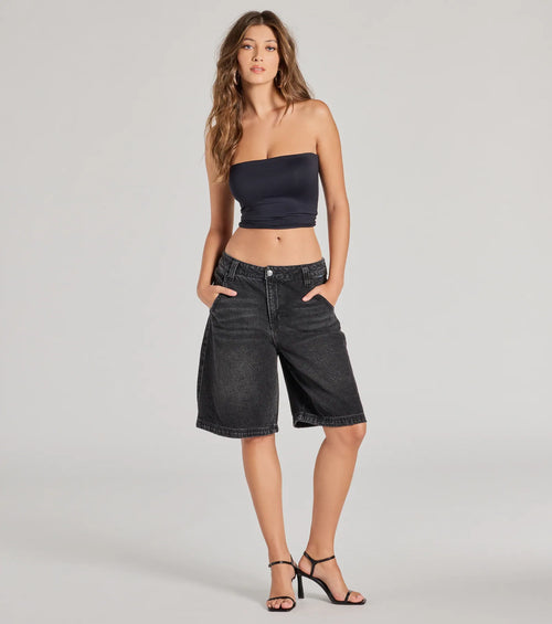 Born To Be Trendy Mid-Rise Denim Jorts
