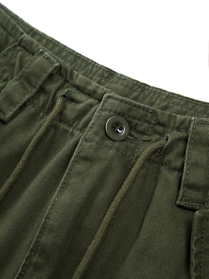 Solid Drawstring Cargo Parachute Straight Leg Pants