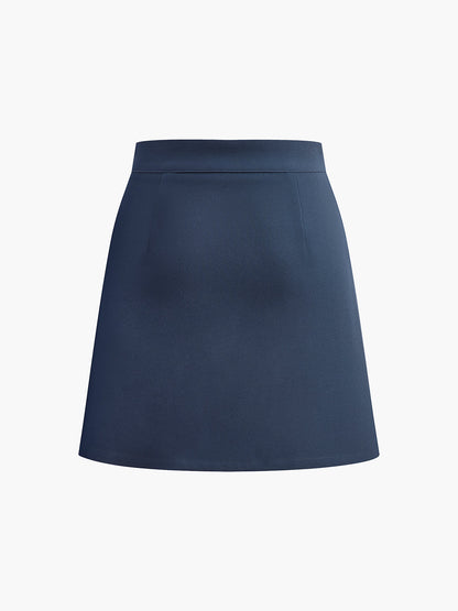 Asymmetric Layered Split Mini Skirt