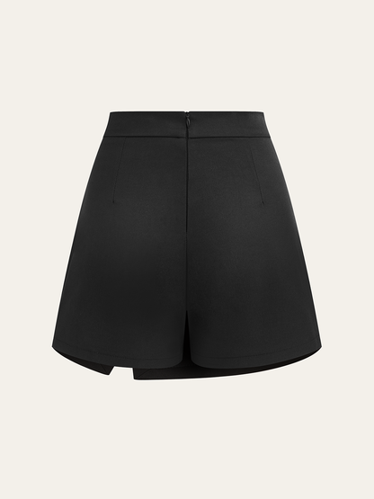 Asymmetrical Skort with Metal Decor