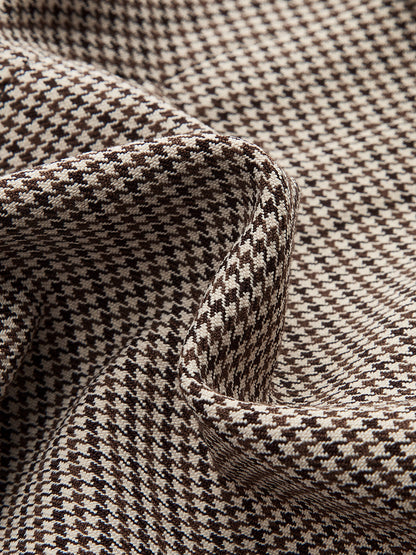 Houndstooth Mini Skirt with Double Belt