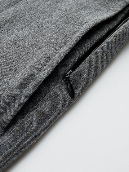 Metal Detail Wide-Leg Pants