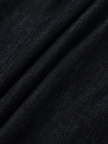 High-Waist Denim Extra Long Wide-Leg Pants