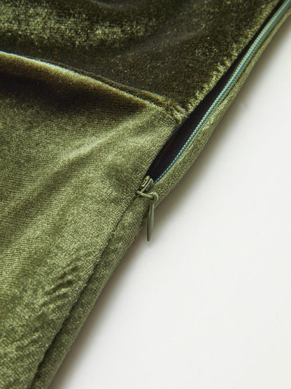 Velvet Knot-Front Midi Skirt