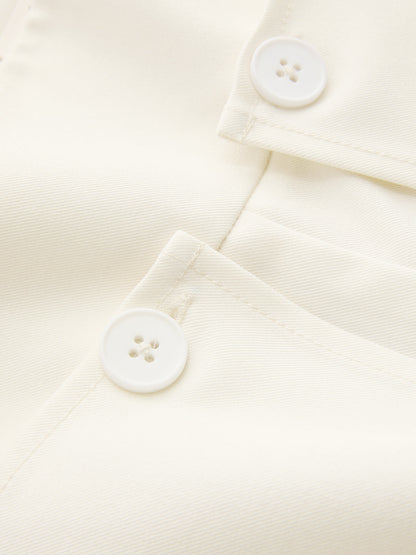 Overlap Detail Mid-Waist Pants