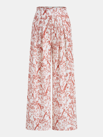Cropped Top & Printed Wide Leg Pants