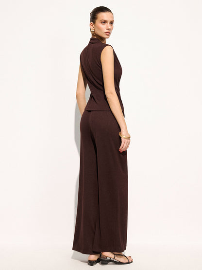 Metal Detail Ruched Top & Pants Set