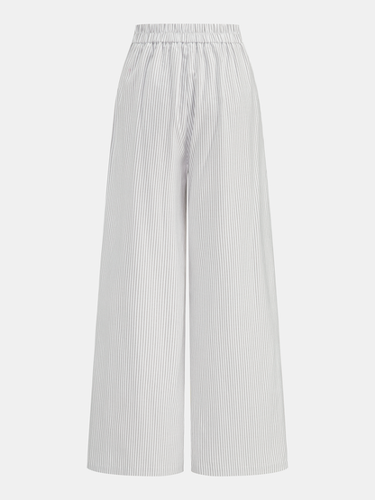 Scallop Edge Pinstripe Vest & Pants Set
