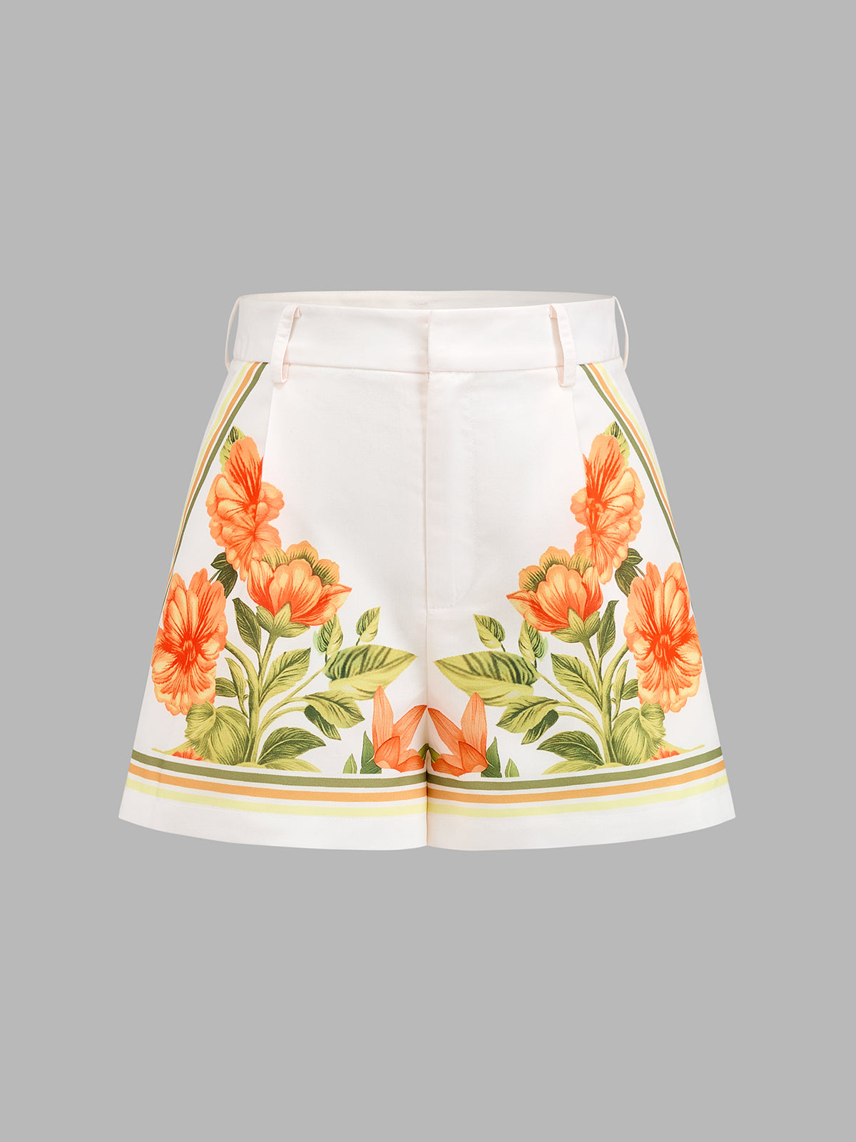Floral Print Halter Top & Shorts Set