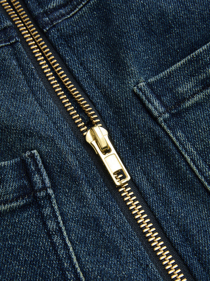 High-Waist Wide-Leg Denim Pants