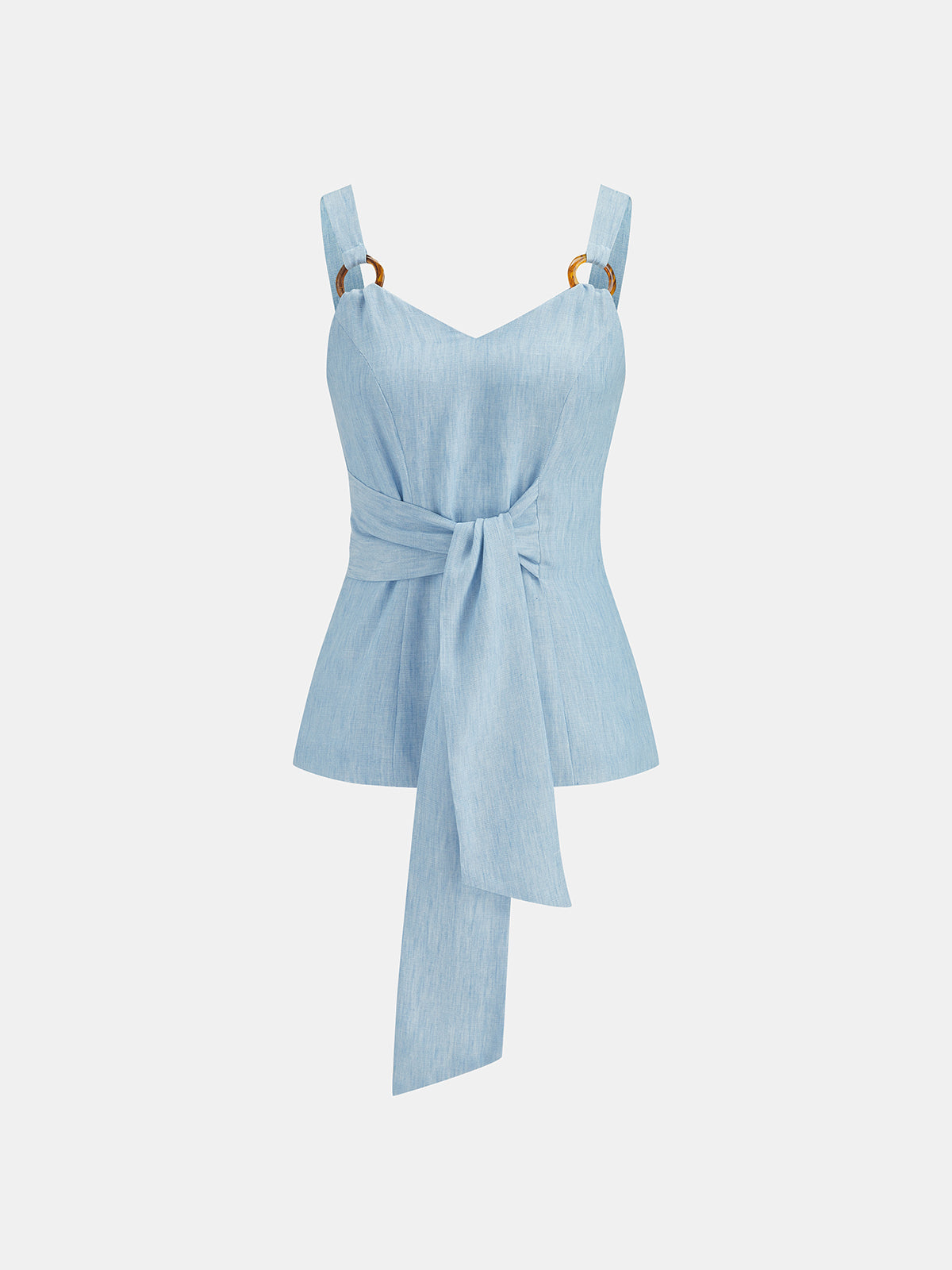 Ring Detail Tie-Waist Top & Pants Set