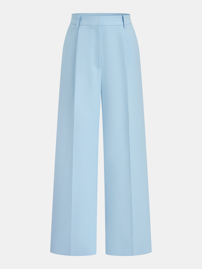 Tailored Sleeveless Blazer & Wide-Leg Pants Set