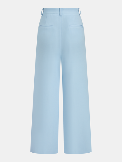 Tailored Sleeveless Blazer & Wide-Leg Pants Set