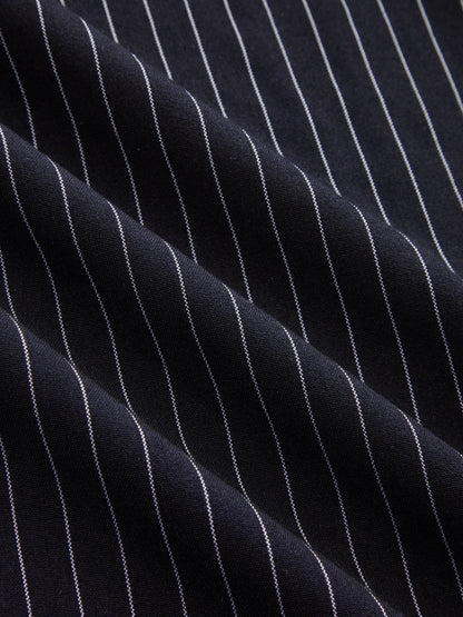 Mid Waist Tie Cuff Striped Pants