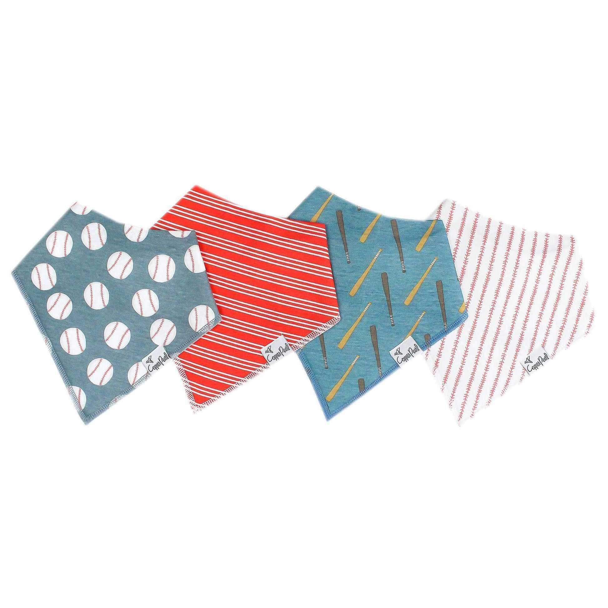 4 Pack Baby Bandana Bibs - Slugger
