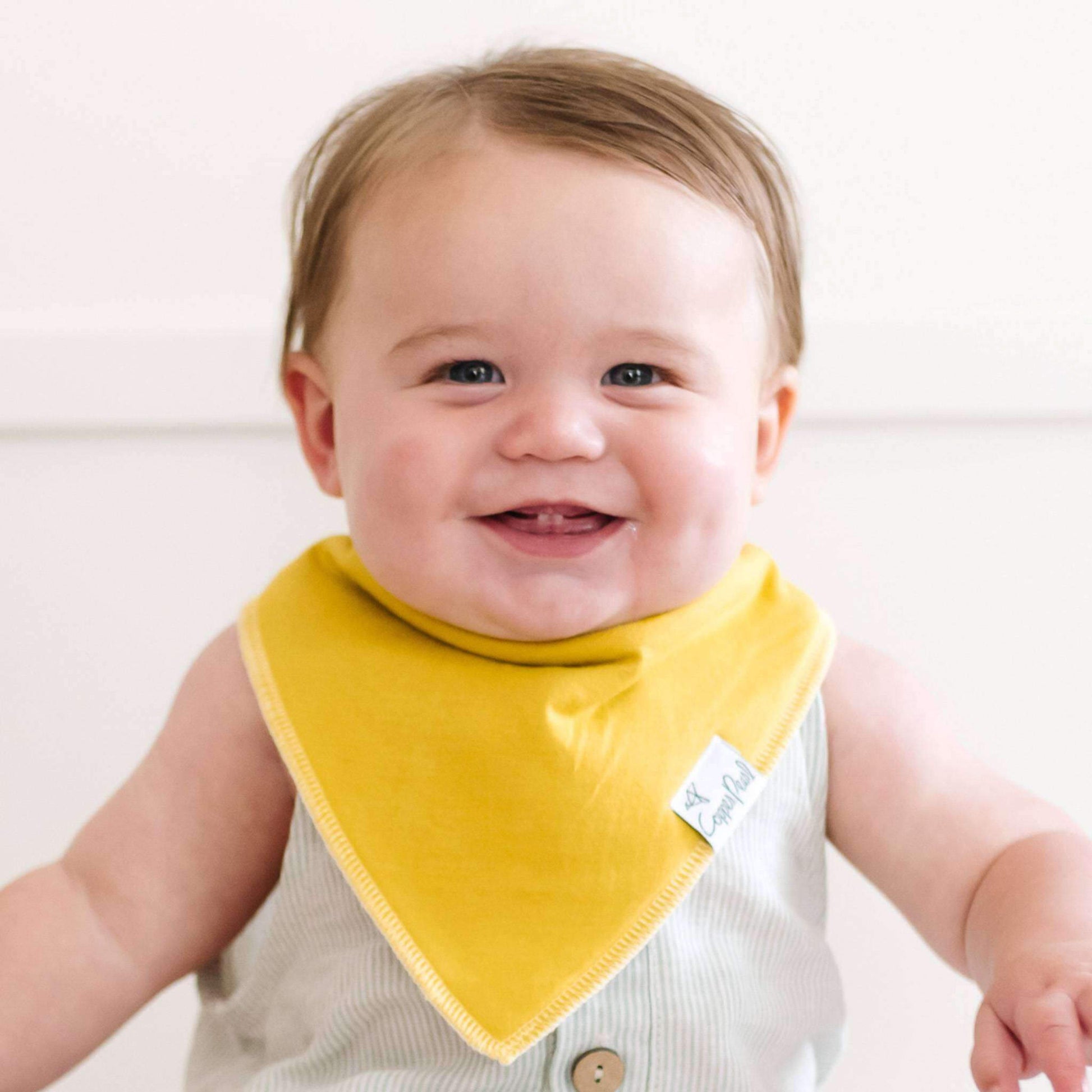 4 Pack Baby Bandana Bibs - Stone