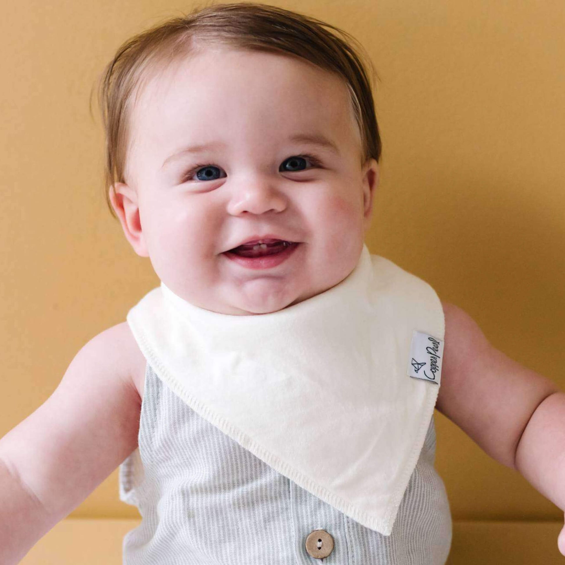 4 Pack Baby Bandana Bibs - Stone