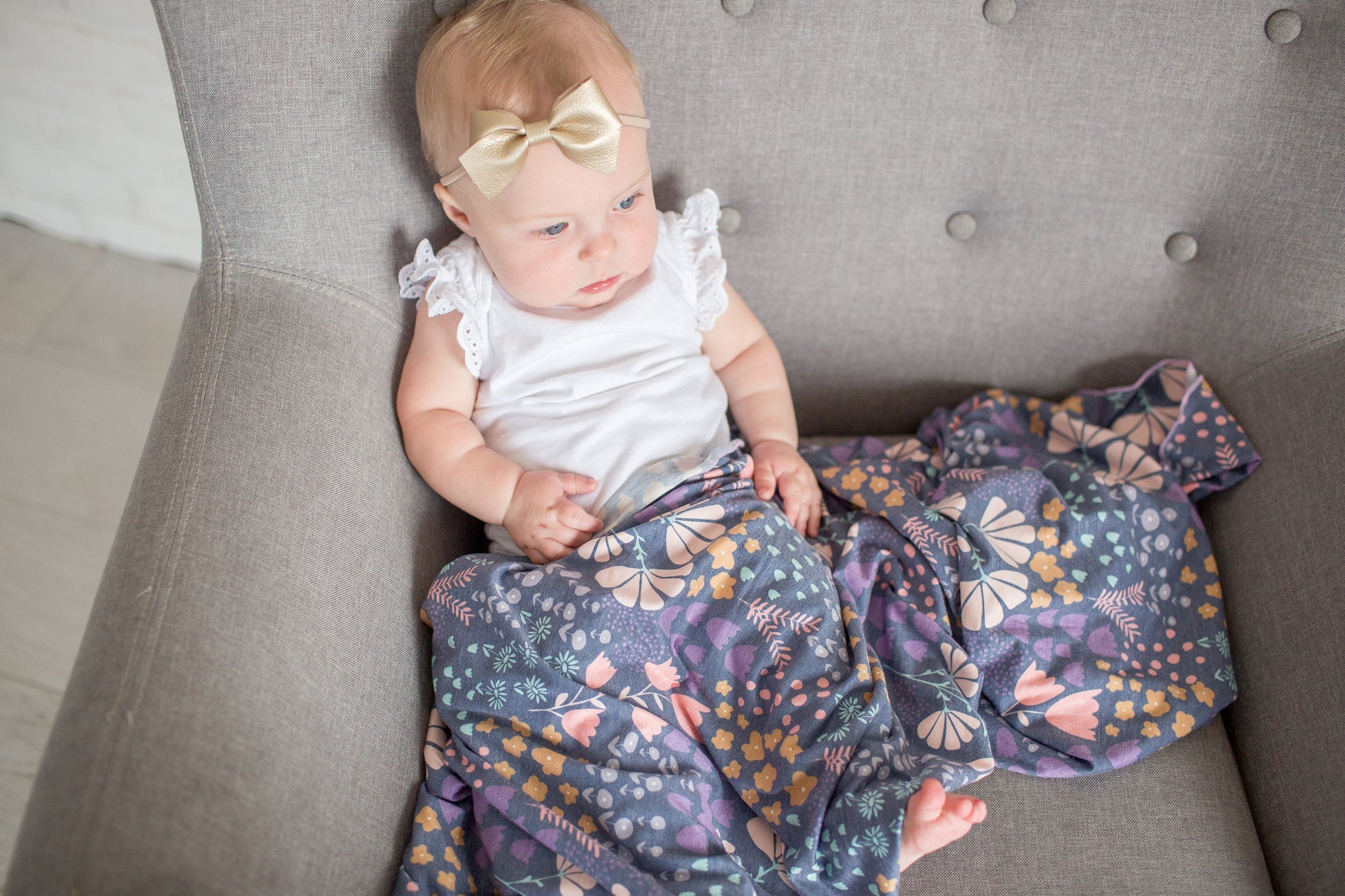 Knit Swaddle Blanket - Meadow