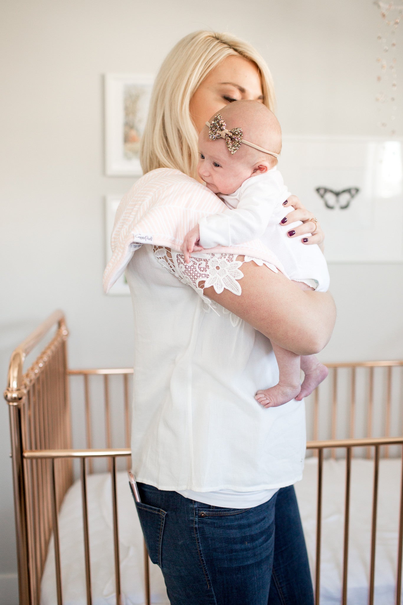 3 Pack Premium Burp Cloths - Blush