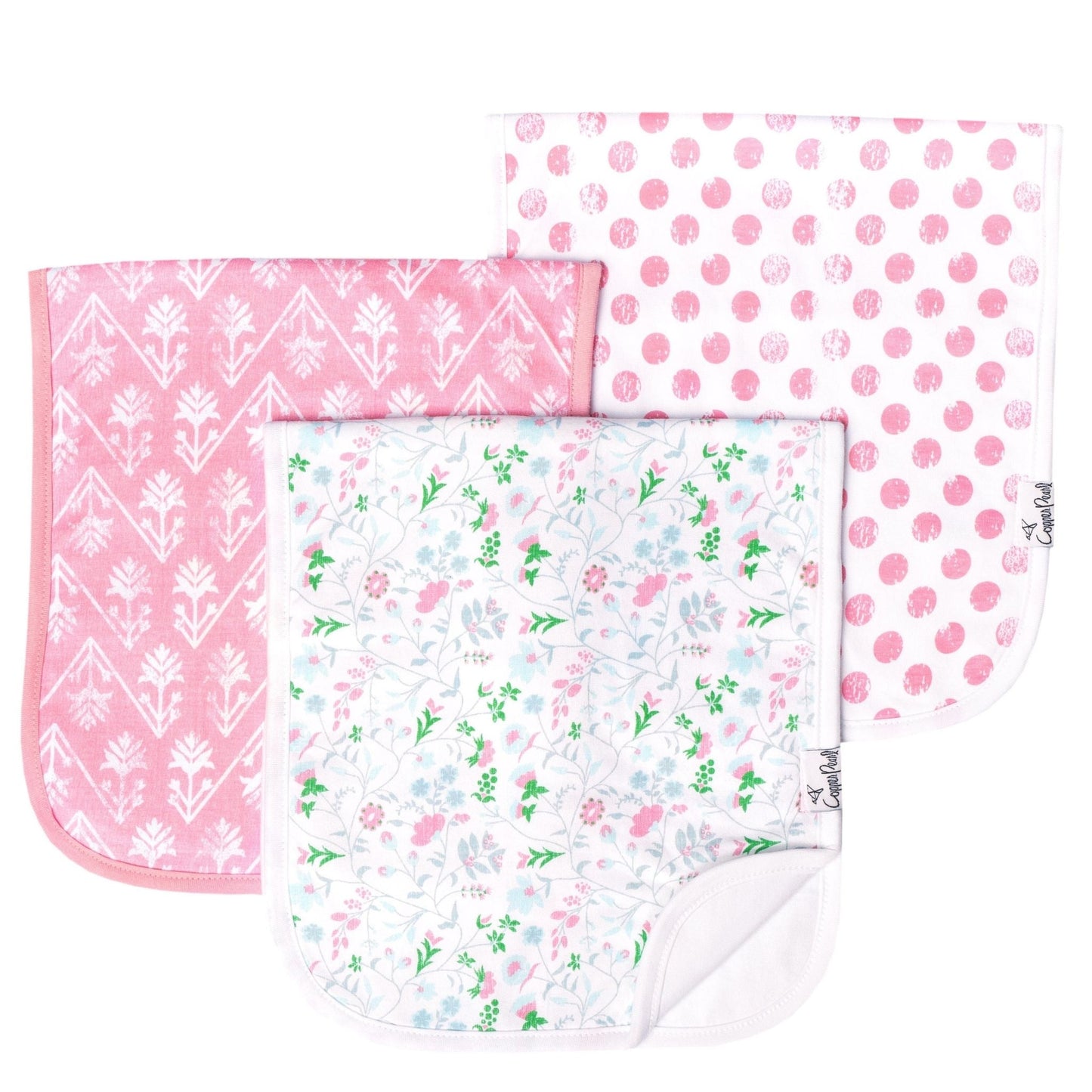 3 Pack Premium Burp Cloths - Claire