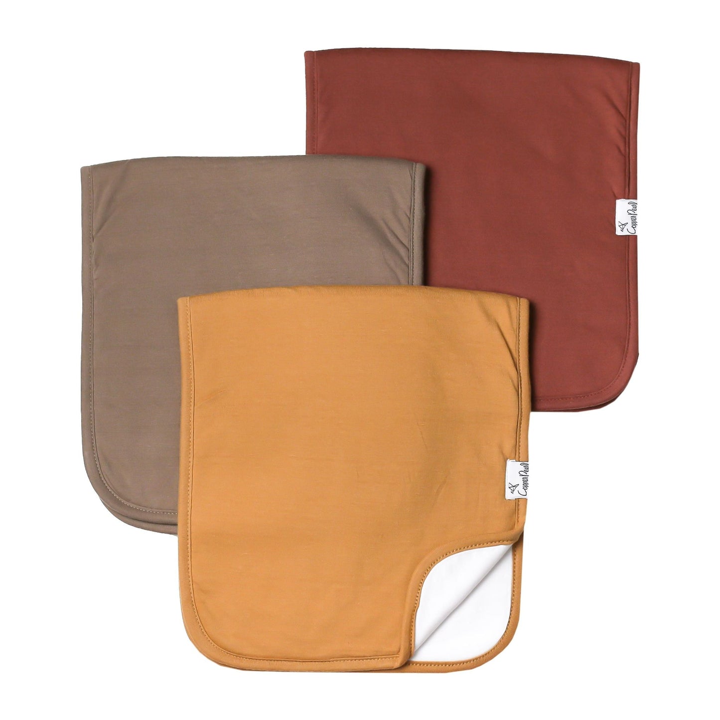 3 Pack Premium Burp Cloths - Dune