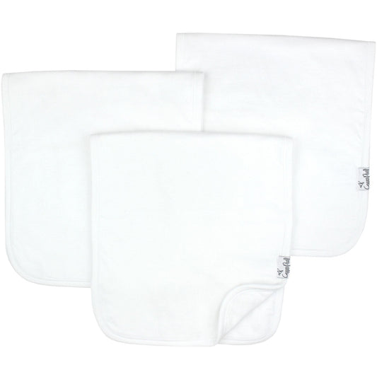3 Pack Premium Burp Cloths - White Basics